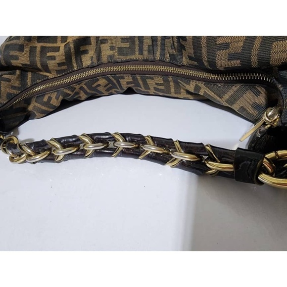 Authentic Fendi Zucca Canvas Mia Hobo Bag Brown - Picture 8 of 15